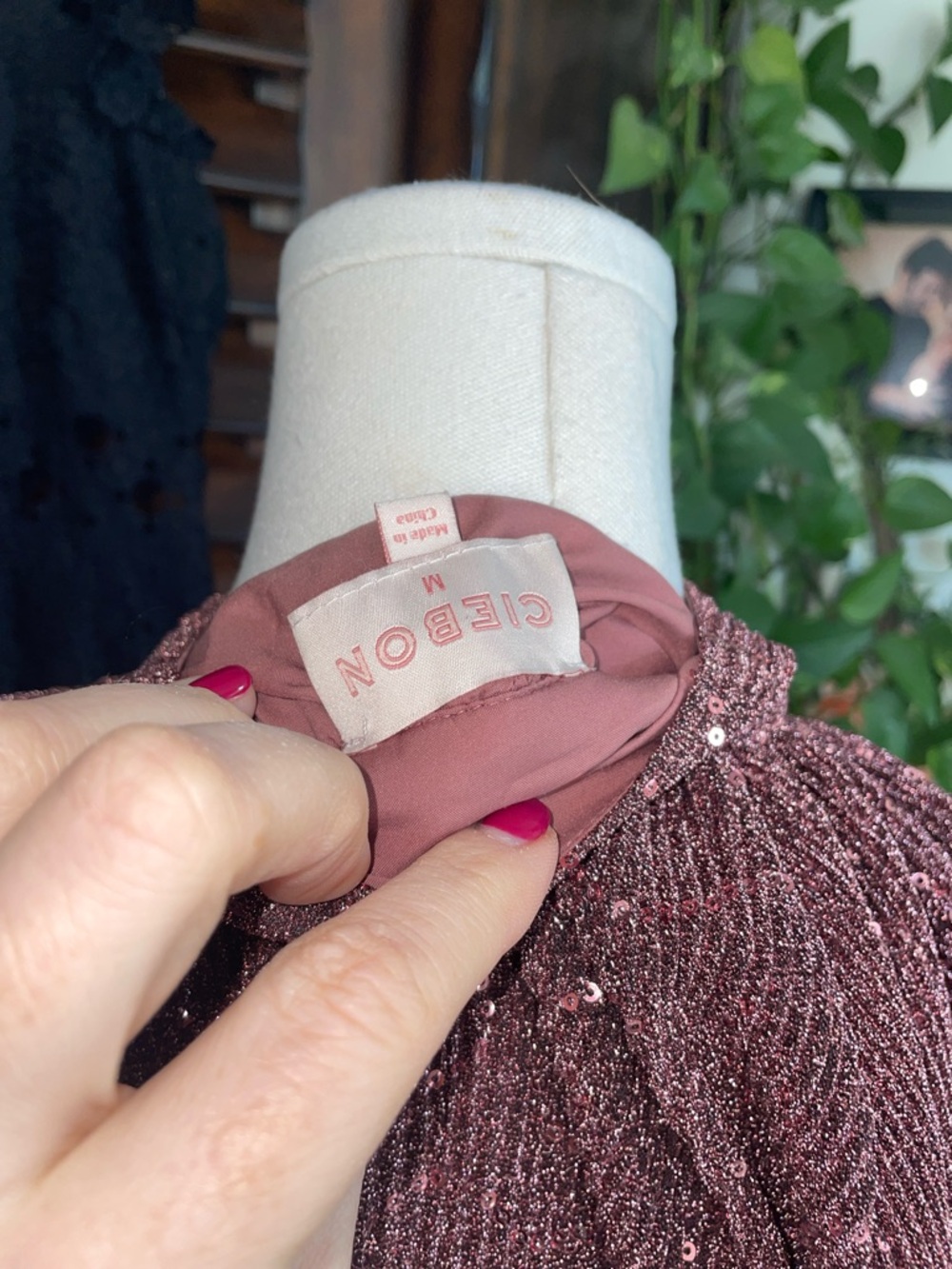 CIEBON Metallic Knit Nordstrom Sparkling Rose Pink Sequin Dress Medium Current - Picture 13 of 13